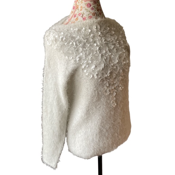 Ruby Rd Womens White Sweater Lightweight Size Petite XL Embellished Paste… - Picture 2 of 9